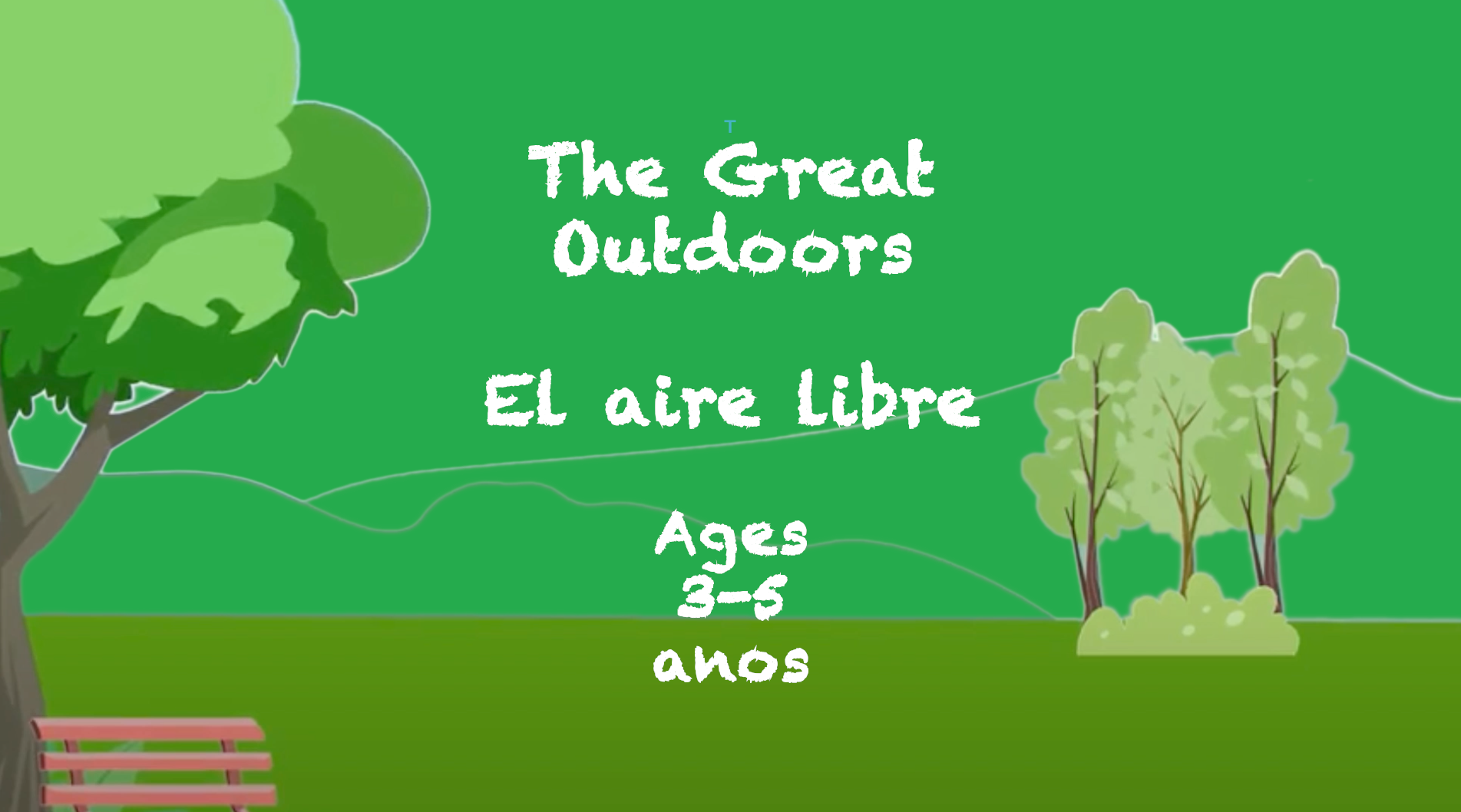 Lectura al aire libre para niños de 3 a 5 años