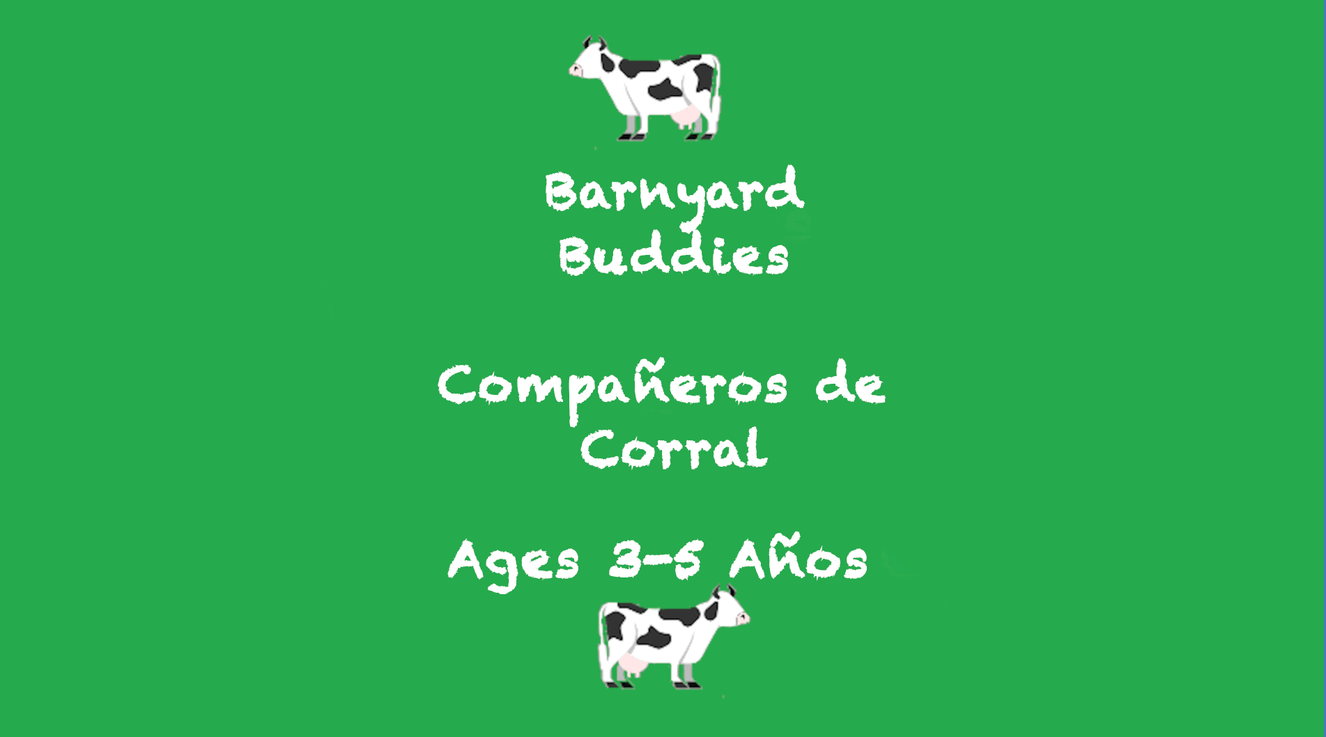 Barnyard Buddies for 3-5 year olds